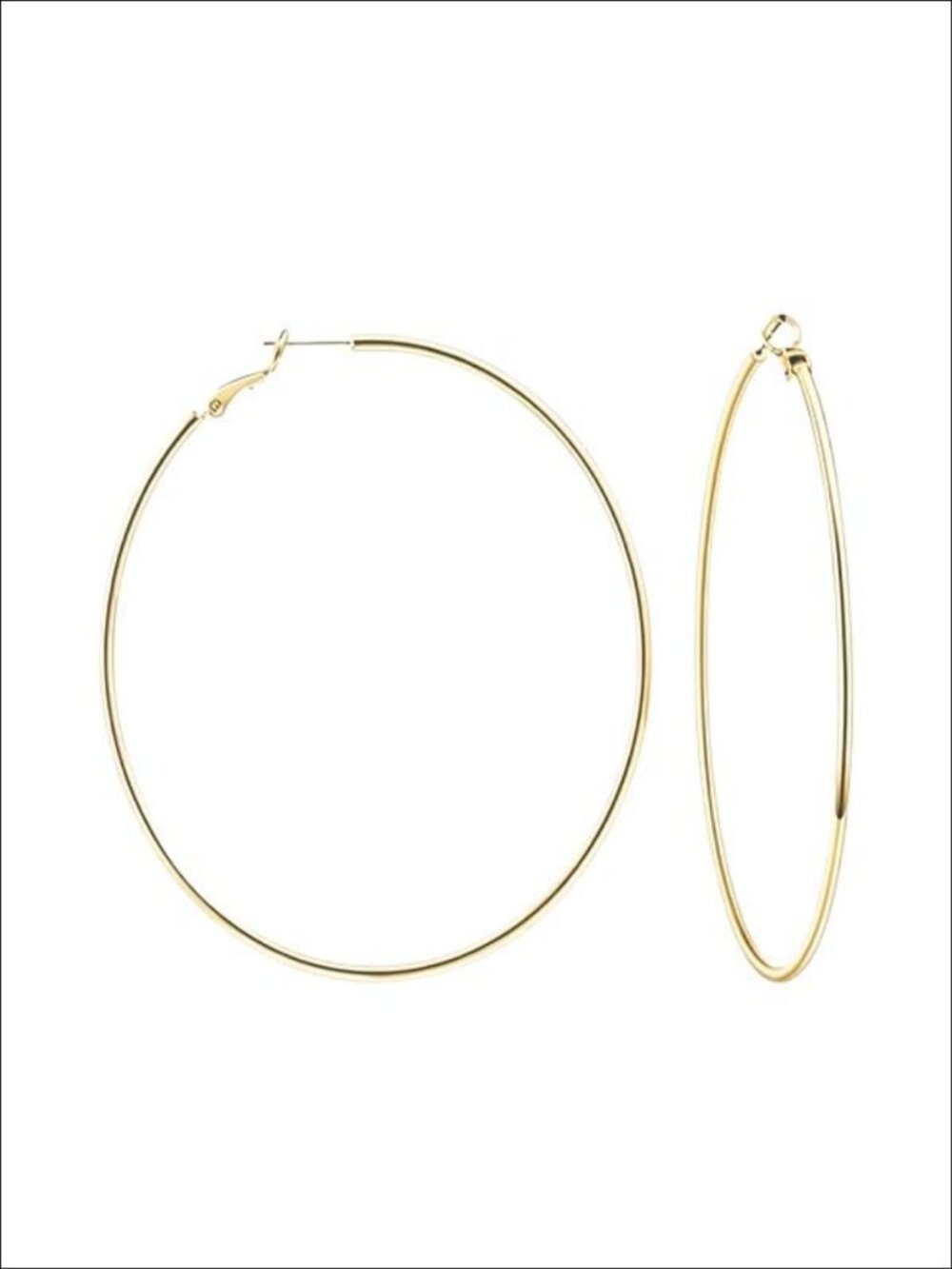 14K Gold Plated Thin Hoop Earrings Lightweight Minimalist Women